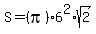 S+=+%28pi%296%5E2%2Asqrt%282%29