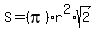 S+=+%28pi%29r%5E2%2Asqrt%282%29