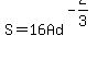 S+=+16Ad%5E%28-2%2F3%29