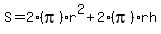 S+=+2%28pi%29r%5E2%2B2%28pi%29rh