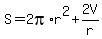 S+=+2pi%2Ar%5E2+%2B+2V%2Fr