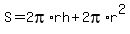 S+=+2pi%2Arh+%2B+2pi%2Ar%5E2