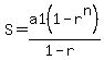 S+=+a1%281-r%5En%29%2F%281-r%29