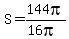S++=++144pi%2F%2816pi%29