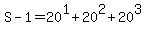S+-+1+=+20%5E1+%2B+20%5E2+%2B+20%5E3