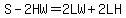 S-2HW=2LW%2B2LH