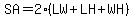 SA=2%28LW%2BLH%2BWH%29