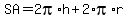 SA=2pi%2Ah%2B2%2Api%2Ar