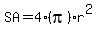 SA=4%28pi%29r%5E2
