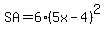 SA=6%285x-4%29%5E2