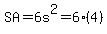 SA=6s%5E2=6%284%29
