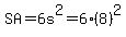 SA=6s%5E2=6%288%29%5E2
