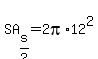 SA%5Bs%2F2%5D=2pi%2A12%5E2