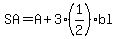 SA+=+A+%2B+3%281%2F2%29bl