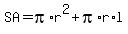 SA+=+pi%2Ar%5E2+%2B+pi%2Ar%2Al