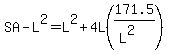 SA+-+L%5E2+=+L%5E2+%2B+4L%28171.5%2F%28L%5E2%29%29