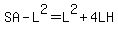 SA+-+L%5E2+=+L%5E2+%2B+4LH