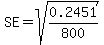 SE+=+sqrt%280.2451%2F800%29