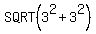 SQRT%283%5E2%2B3%5E2%29