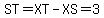 ST=XT-XS=3