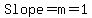 Slope=m=1