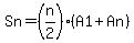 Sn+=+%28n%2F2%29%2A%28A1%2BAn%29