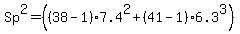 Sp%5E2=%28%2838-1%29%2A7.4%5E2%2B%2841-1%29%2A6.3%5E3%29%29