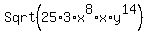 Sqrt%2825%2A3%2Ax%5E8%2Ax%2Ay%5E14%29