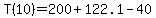 T%2810%29=200%2B122.1-40