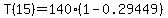 T%2815%29=140%281-0.29449%29