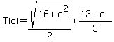 T%28c%29=sqrt%2816%2Bc%5E2%29%2F2%2B%2812-c%29%2F3%29