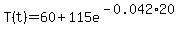 T%28t%29+=+60+%2B+115e%5E%28-0.042%2A20%29