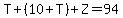 T%2B%2810%2BT%29%2BZ=94