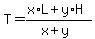 T=%28x%2AL%2By%2AH%29%2F%28x%2By%29