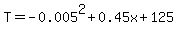 T=-0.005%5E2+%2B+0.45x+%2B+125