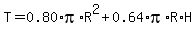 T=0.80%2Api%2AR%5E2%2B0.64%2Api%2AR%2AH