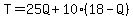 T=25Q%2B10%2818-Q%29