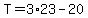 T=3%2A23-20
