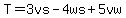 T=3vs-4ws%2B5vw