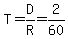 T=D%2FR+=+2%2F60