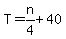 T=n%2F4%2B40