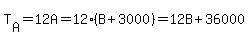 T%5BA%5D=12A=12%28B%2B3000%29=12B%2B36000