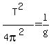 T%5E2%2F%284pi%5E2%29=l%2Fg