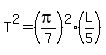 T%5E2=%28pi%2F7%29%5E2%28L%2F5%29