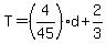 T+=+%284%2F45%29%2Ad+%2B+2%2F3