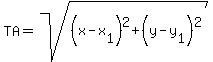 TA=sqrt%28%28x-x%5B1%5D%29%5E2%2B%28y-y%5B1%5D%29%5E2%29