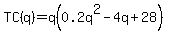 TC%28q%29=q%280.2q%5E2-4q%2B28%29