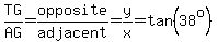 TG%2FAG=opposite%2Fadjacent=y%2Fx=tan%2838%5Eo%29