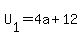 U%5B1%5D+=+4a+%2B+12