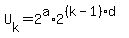 U%5Bk%5D=2%5Ea%2A2%5E%28%28k-1%29%2Ad%29